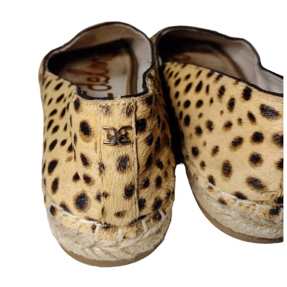 Sam Edelman Kesia Calf Fur Cheetah Espadrilles Shoes Size 6.5 Animal Print - Picture 6 of 9